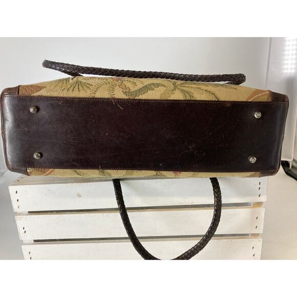 BRIGHTON C184233 VINTAGE LARGE CANVAS, LEATHER SHOULDER BAG - Picture 5 of 15